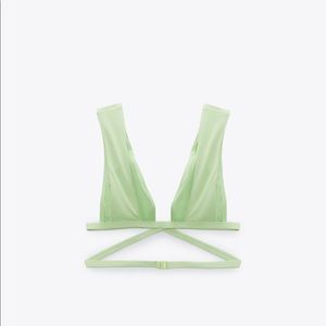Zara bathing suit, mint green cross strap